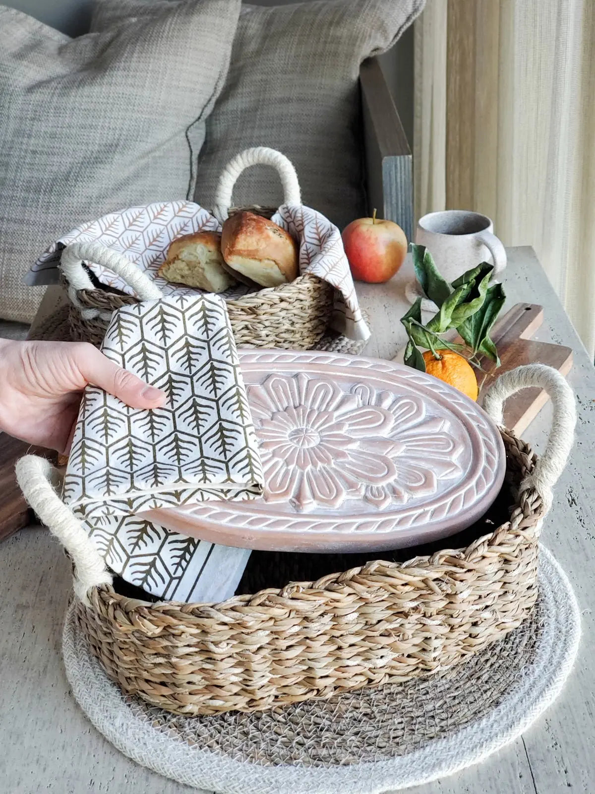 Bread Warmer & Basket - Flower - Shellcreations