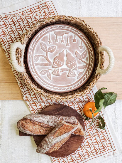 Bread Warmer & Basket - Lovebirds Round - Shellcreations