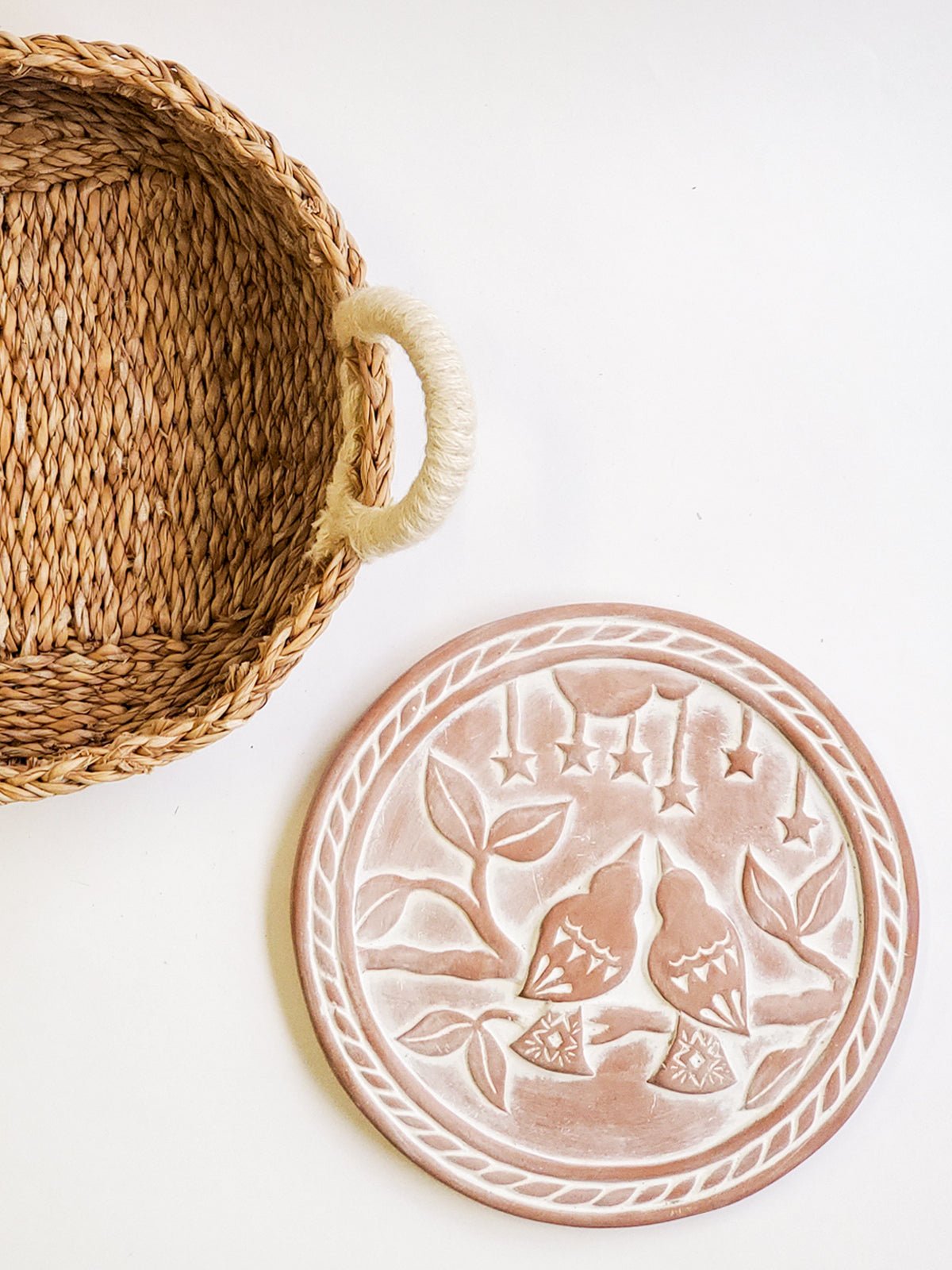Bread Warmer & Basket - Lovebirds Round - Shellcreations