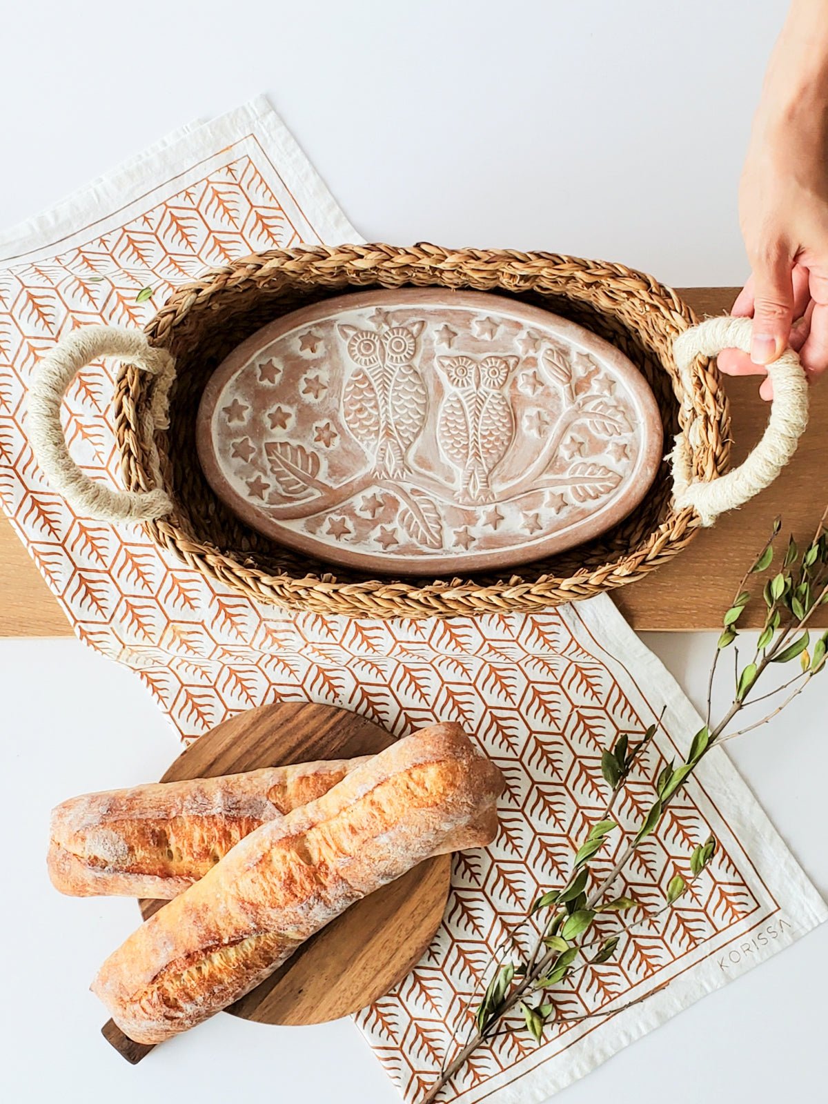 Bread Warmer & Basket - Owl Oval - Shellcreations