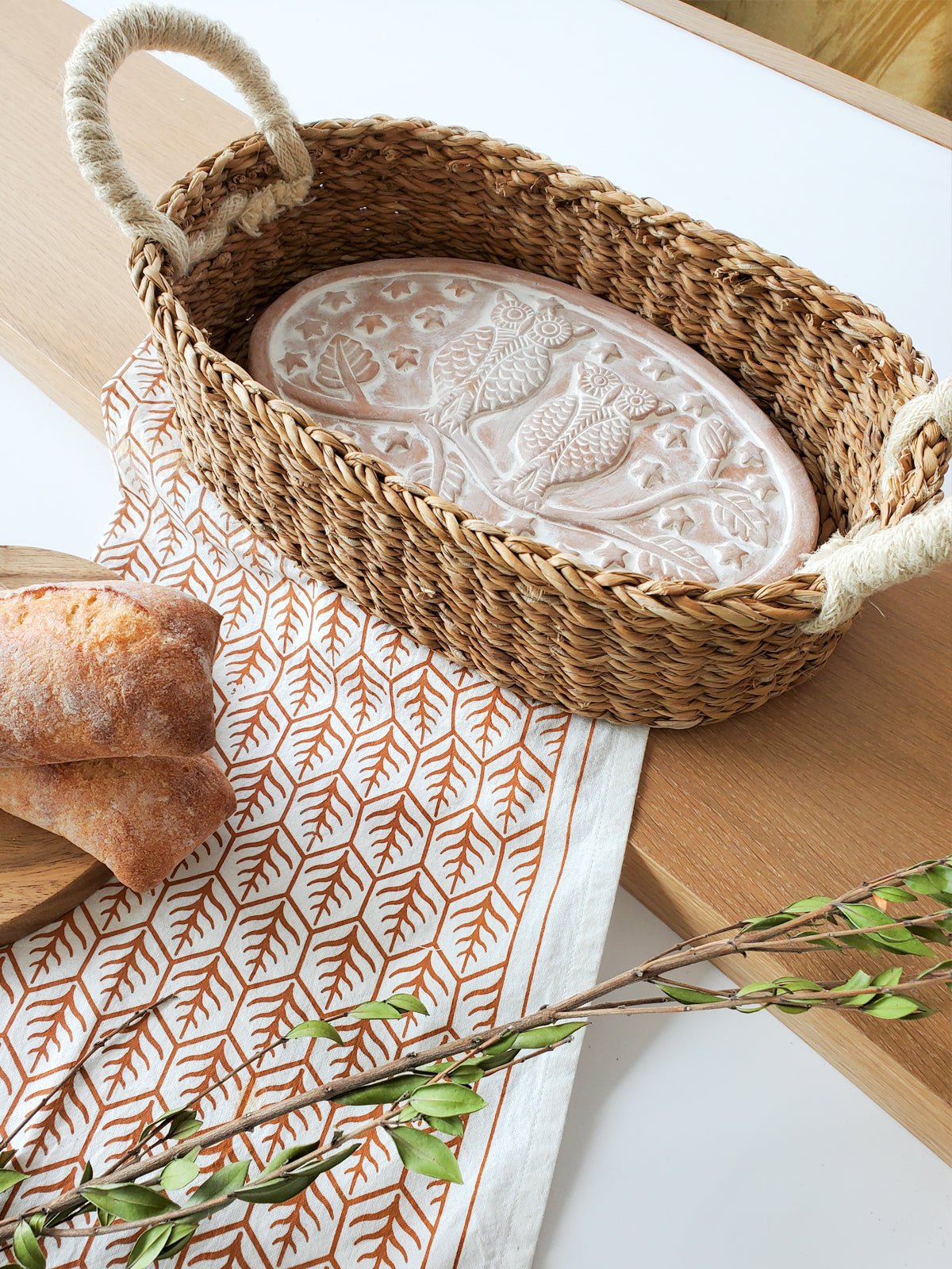 Bread Warmer & Basket - Owl Oval - Shellcreations