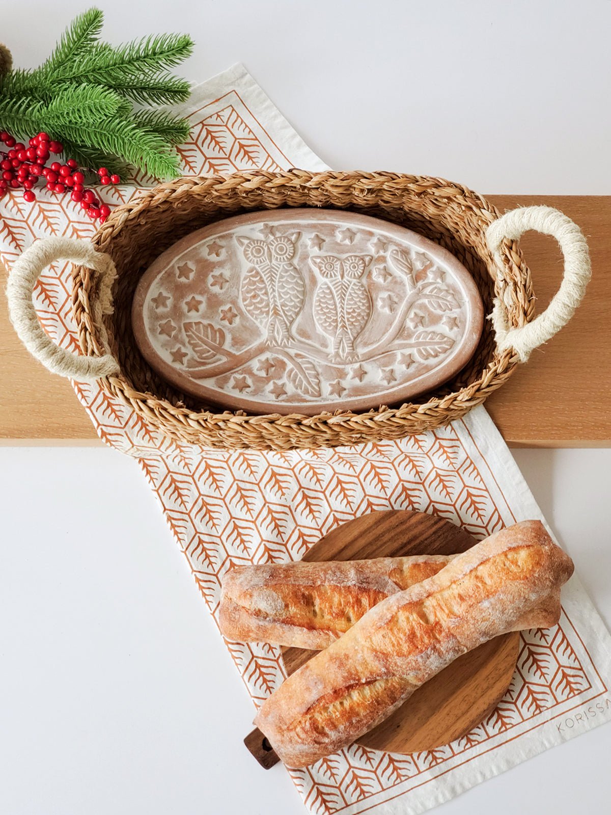 Bread Warmer & Basket - Owl Oval - Shellcreations