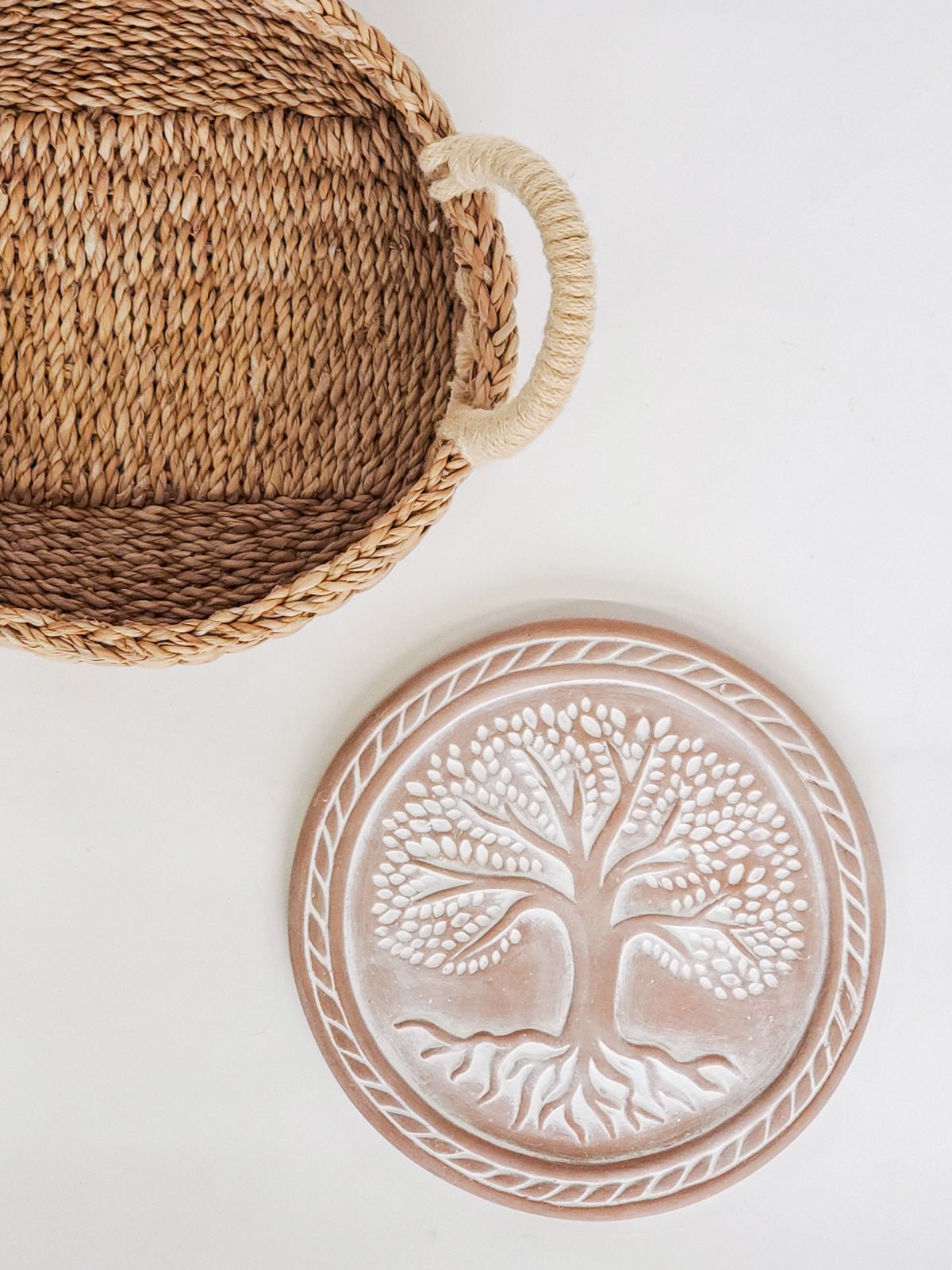 Bread Warmer & Basket - Tree of Life Round - Shellcreations