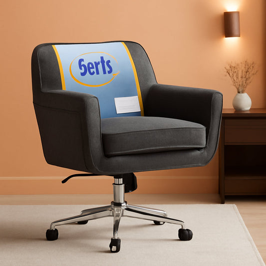 Ashland Home Office Desk Chair with Button Tufted Mid-Back, Memory Foam Cushion and Padded Arms, Mid Century Modern Vanity Armchair with Wheels for Bedroom, Chrome Metal Base, Dark Gray-0