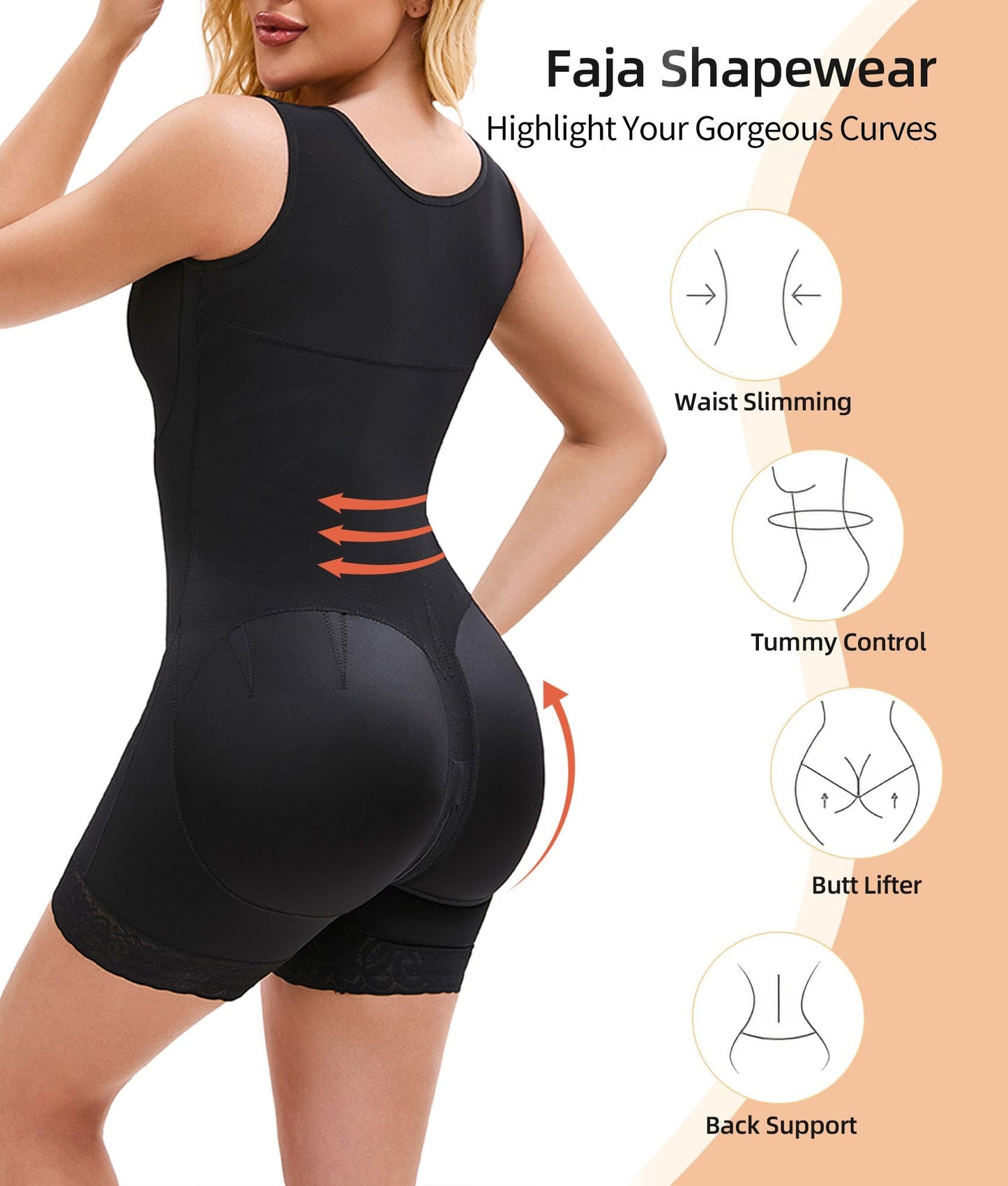 Fajas Colombianas Shapewear for Women Tummy Control Post Surgery Full Body Shaper Butt Lifter with Zipper Crotch skimsbodysuits solleonnewfajascurve elegant figure fajas melibelt bodysuitfajashaper - Shellcreations