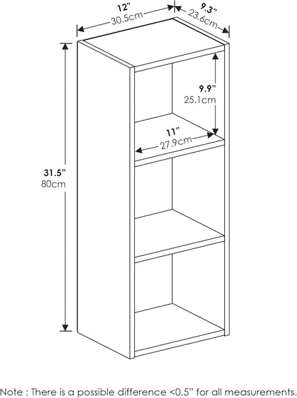 Pasir 3-Tier No Tool Assembly Open Shelf Bookcase, Blackwood-2