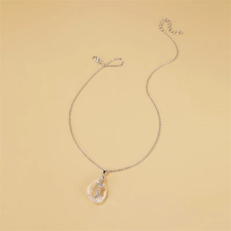 FCJ Simple Temperament Necklace Wild Drop Pendant Rhodium Plated Rose Gold Platinum Freshwater Featuring Zircon Diamond Chains - Shellcreations