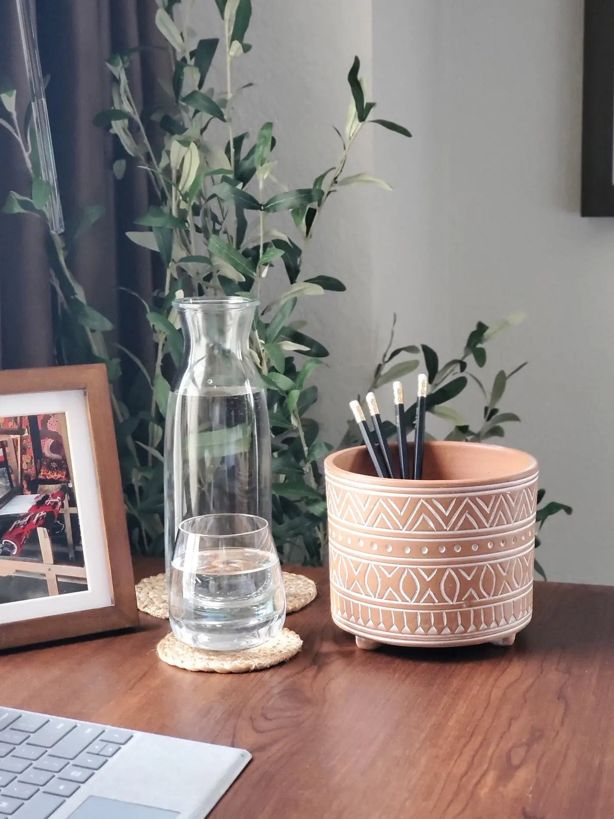 Hand Etched Terracotta Pot - Small - Shellcreations