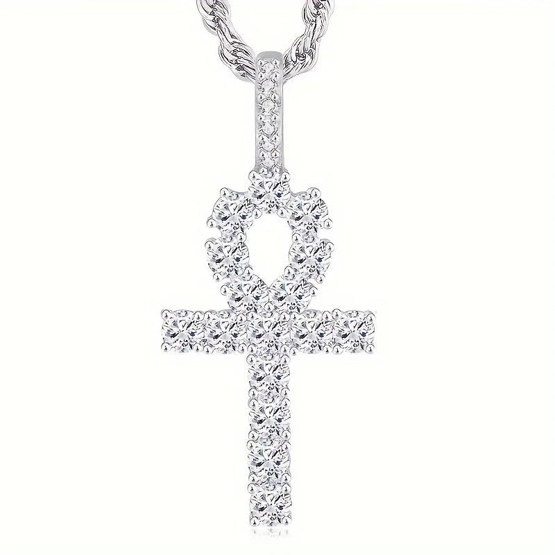Iced Out Cross Pendant Men Religious Jewelry Women Christian Crucifix Gifts 14K Gold Plated Cubic Zirconia Jesus Cross Necklace - Shellcreations