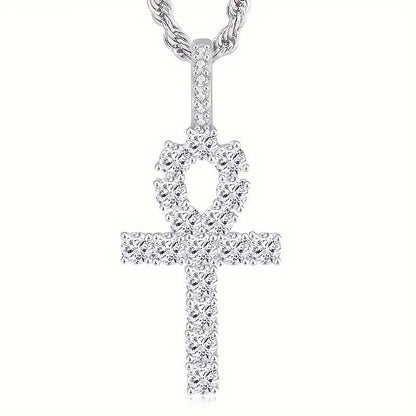 Iced Out Cross Pendant Men Religious Jewelry Women Christian Crucifix Gifts 14K Gold Plated Cubic Zirconia Jesus Cross Necklace - Shellcreations