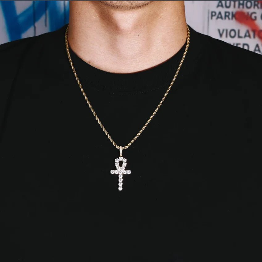 Iced Out Cross Pendant Men Religious Jewelry Women Christian Crucifix Gifts 14K Gold Plated Cubic Zirconia Jesus Cross Necklace - Shellcreations