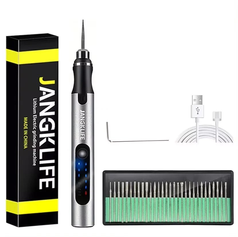JANGKLIFE USB Cordless Rotary Tool Kit Woodworking Engraving Pen DIY For Jewelry Metal Glass Mini Wireless Drill - Shellcreations