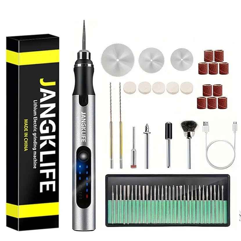 JANGKLIFE USB Cordless Rotary Tool Kit Woodworking Engraving Pen DIY For Jewelry Metal Glass Mini Wireless Drill - Shellcreations