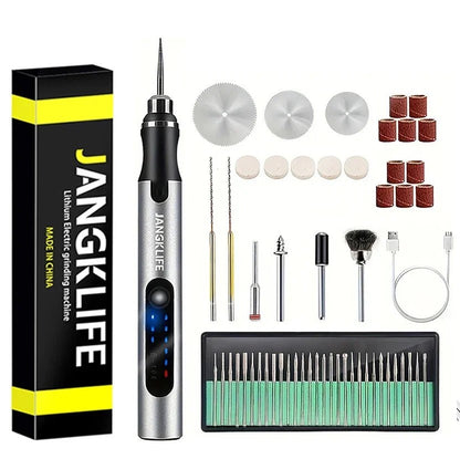 JANGKLIFE USB Cordless Rotary Tool Kit Woodworking Engraving Pen DIY For Jewelry Metal Glass Mini Wireless Drill - Shellcreations