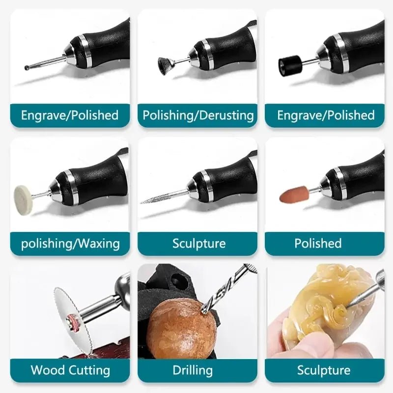JANGKLIFE USB Cordless Rotary Tool Kit Woodworking Engraving Pen DIY For Jewelry Metal Glass Mini Wireless Drill - Shellcreations