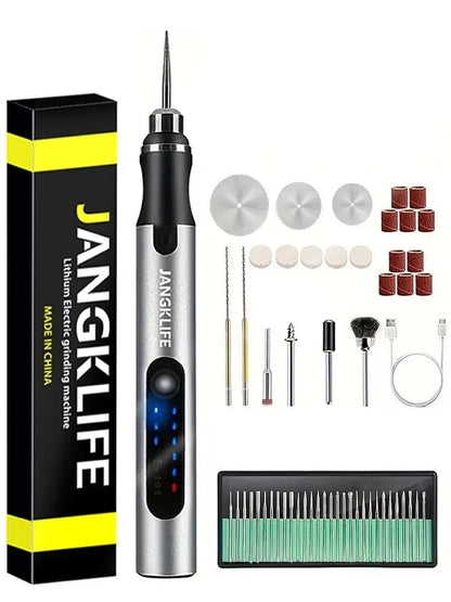 JANGKLIFE USB Cordless Rotary Tool Kit Woodworking Engraving Pen DIY For Jewelry Metal Glass Mini Wireless Drill - Shellcreations