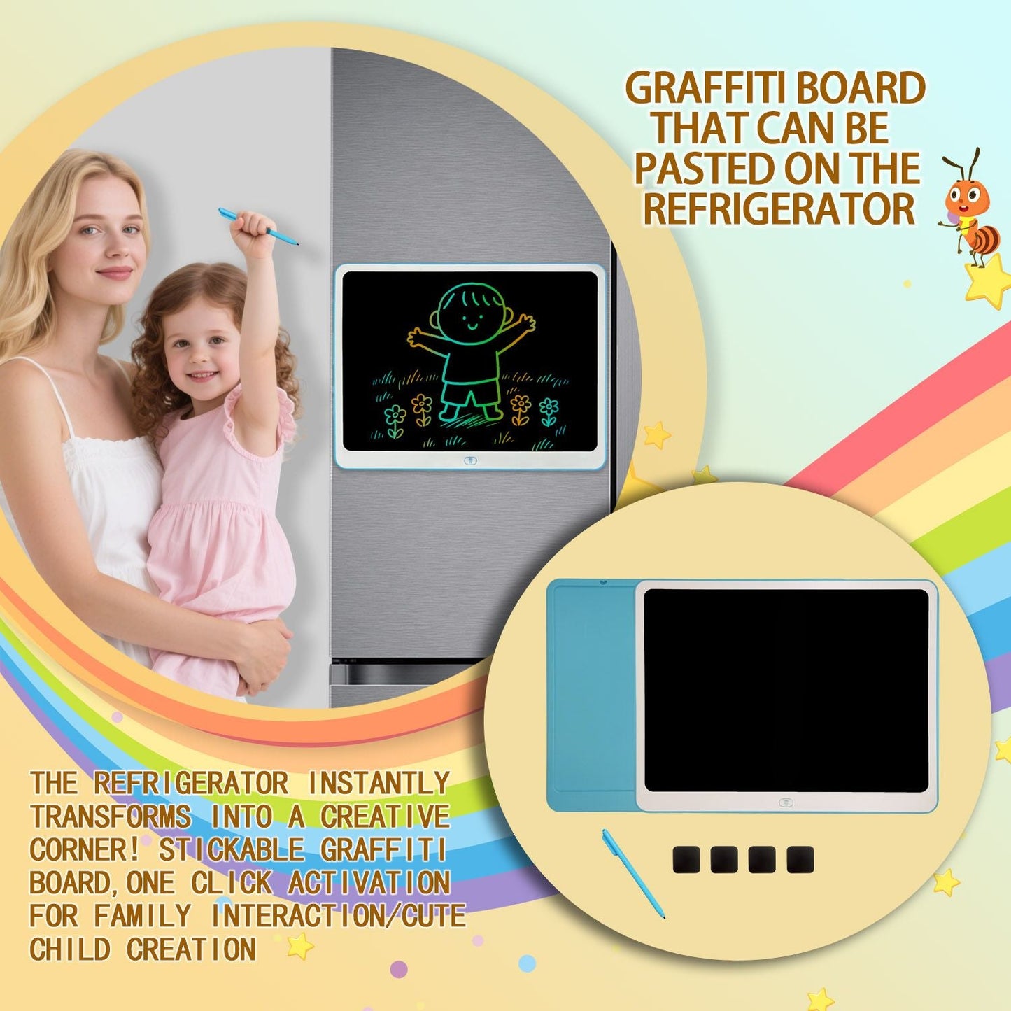 LCD Writing Tablet, Valentines Day Gifts for Kids,20 Inch Colorful Toddler Doodle Board Drawing Tablet, Erasable Reusable Electronic Drawing Pads, Educational and Learning Toys for Kids - Shellcreations