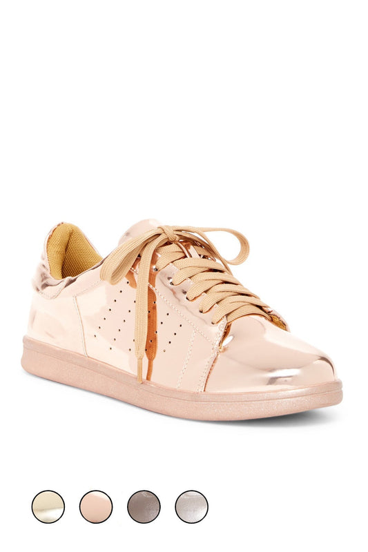 Lustre Step Rose Gold Sneakers - Shellcreations