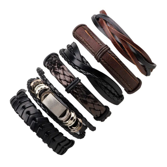 Men's Classic Woven Leather Bracelet - Shellcreations
