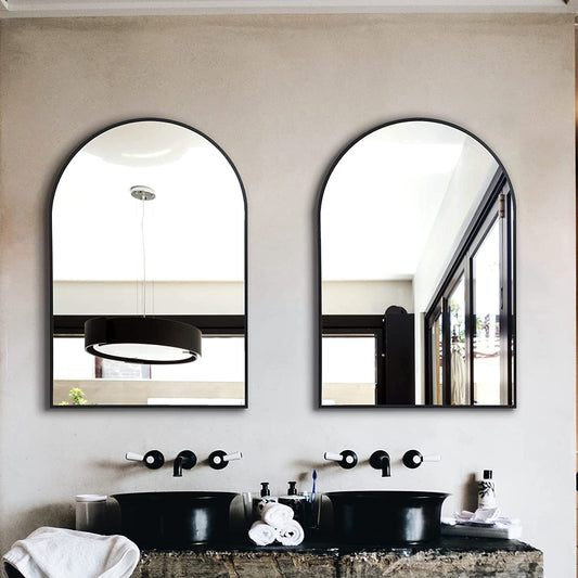 Metal Frame Arched Full Length Wall Mirror for Bathroom - Shellcreations