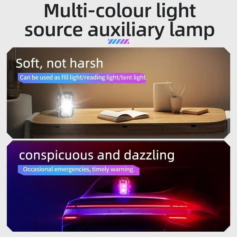 Mini LED Keychain Light Portable Magnetic EDC Flashlight Outdoor Camping Fishing Emergency Work Hat Clip Lamp With FingertipGyro - Shellcreations