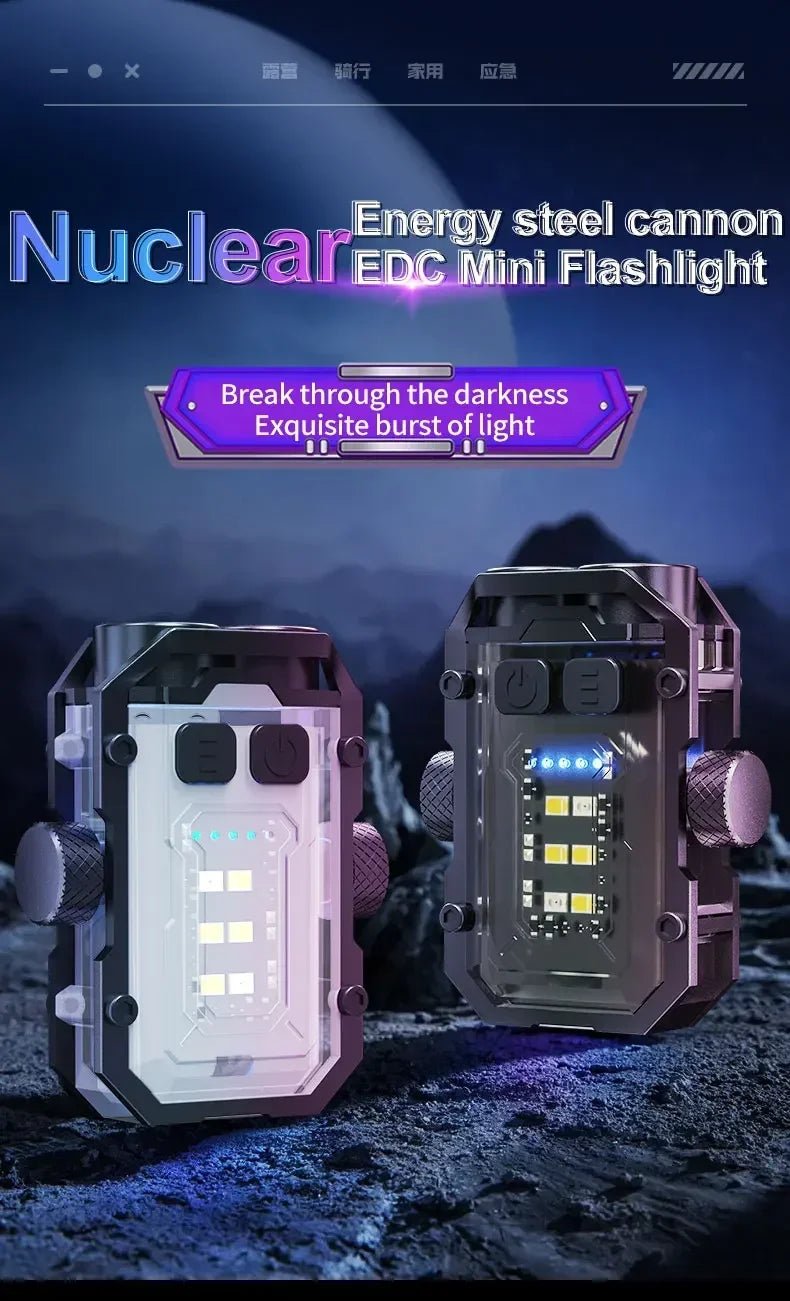 Mini LED Keychain Light Portable Magnetic EDC Flashlight Outdoor Camping Fishing Emergency Work Hat Clip Lamp With FingertipGyro - Shellcreations