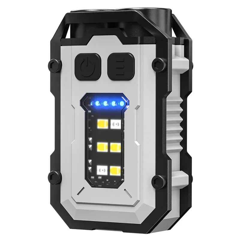 Mini LED Keychain Light Portable Magnetic EDC Flashlight Outdoor Camping Fishing Emergency Work Hat Clip Lamp With FingertipGyro - Shellcreations