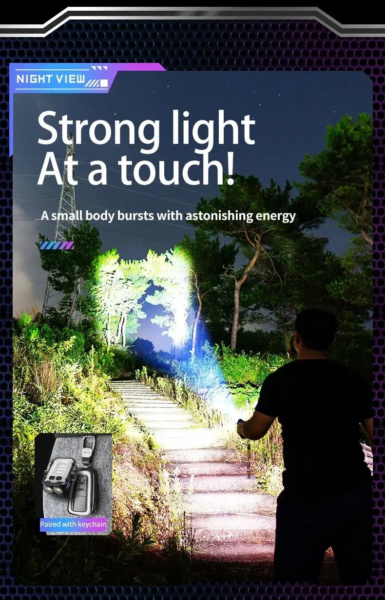 Mini LED Keychain Light Portable Magnetic EDC Flashlight Outdoor Camping Fishing Emergency Work Hat Clip Lamp With FingertipGyro - Shellcreations