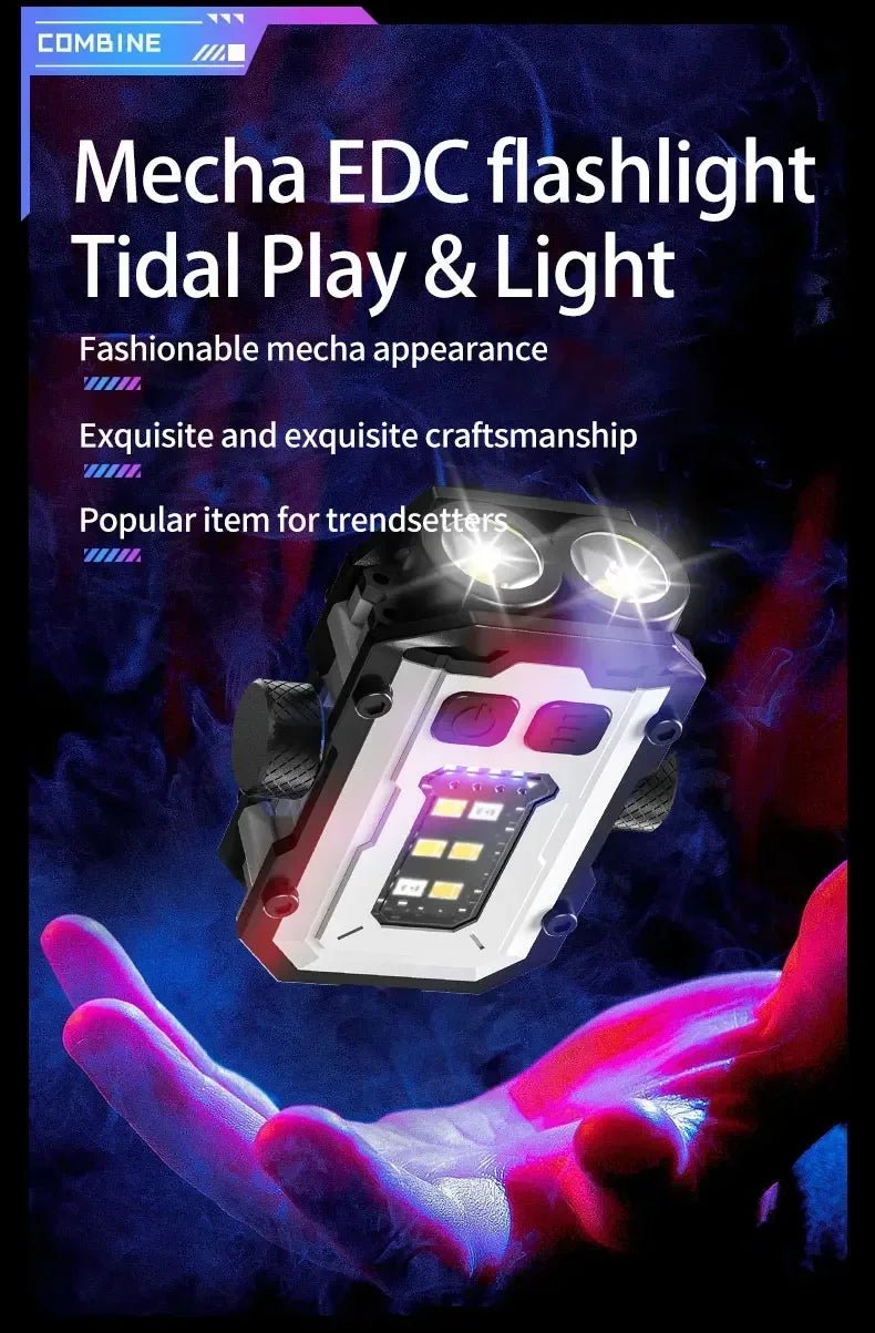 Mini LED Keychain Light Portable Magnetic EDC Flashlight Outdoor Camping Fishing Emergency Work Hat Clip Lamp With FingertipGyro - Shellcreations