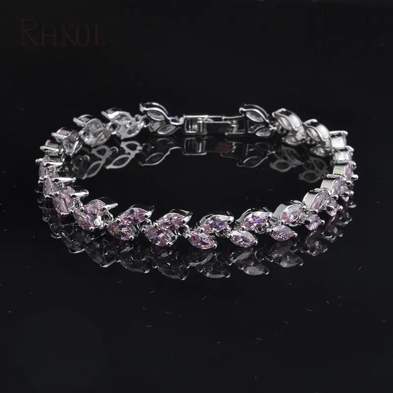 Minimalist Willow Leaf Bracelet with AAA Zircon Stones - Shellcreations