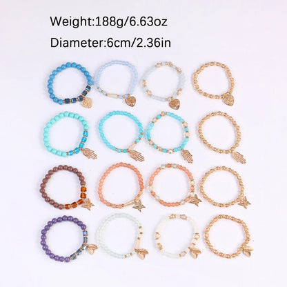 New Arrivals Luxury Bohemian Beads Jewelry Men Handmade Boho Gold Plated Charms Stretch Beaded Bracelet Sets Wholesale - Shellcreations