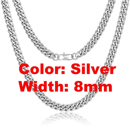 Non Tarnish Free Waterproof Gold Plated Filled Stainless Steel Cuban Chain Men's Hip Hop Jewelry Cuban Link Chain Necklace - Shellcreations