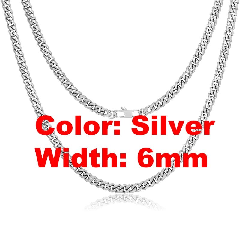Non Tarnish Free Waterproof Gold Plated Filled Stainless Steel Cuban Chain Men's Hip Hop Jewelry Cuban Link Chain Necklace - Shellcreations