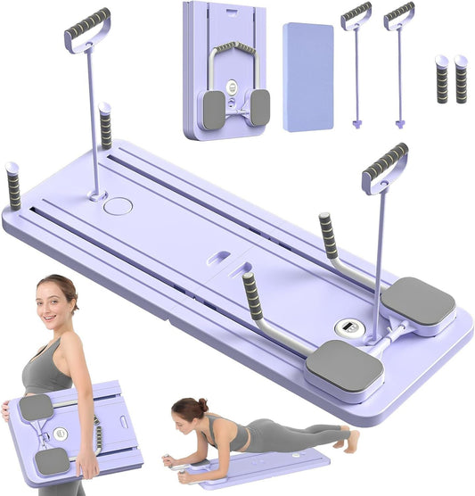Pilates Board - Reformer Set,Multi - Purpose Foldable Reformer Board for Home,5in1 Pilates Sliding Board,Purple - Shellcreations
