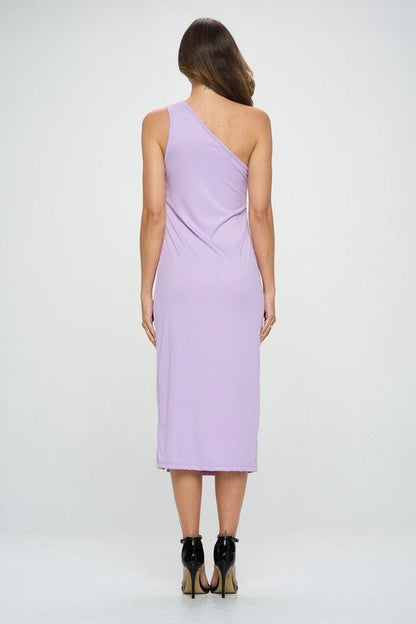 Rib Knit Sleeveless Bodycon Dress with Slit - Shellcreations