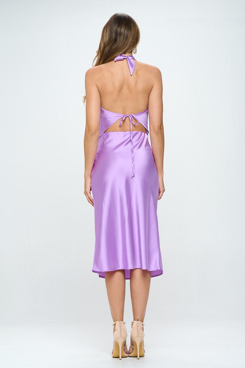 Satin Cowl Neck Backless Top - Shellcreations