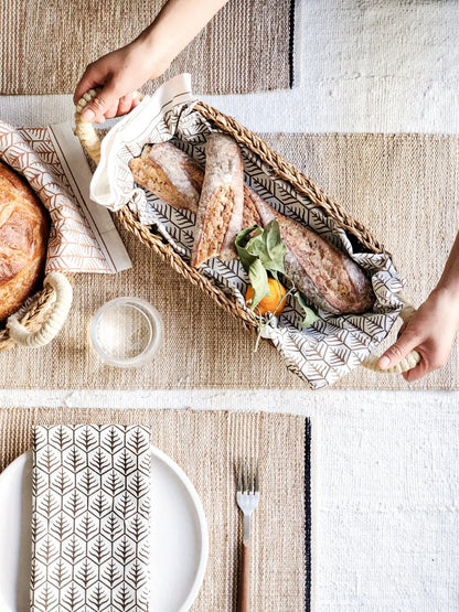 Savar Bread Basket with White Handle - Shellcreations