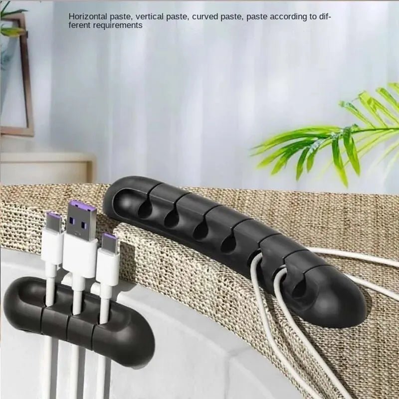 Self - Adhesive Power Cord Cord Manager Fixed Chuck Plug Mouse Cable Headset Winder Mobile Phone Data Cable Card Silicone Desktop - Shellcreations