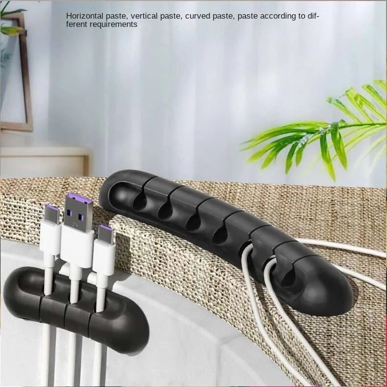 Self - Adhesive Power Cord Cord Manager Fixed Chuck Plug Mouse Cable Headset Winder Mobile Phone Data Cable Card Silicone Desktop - Shellcreations