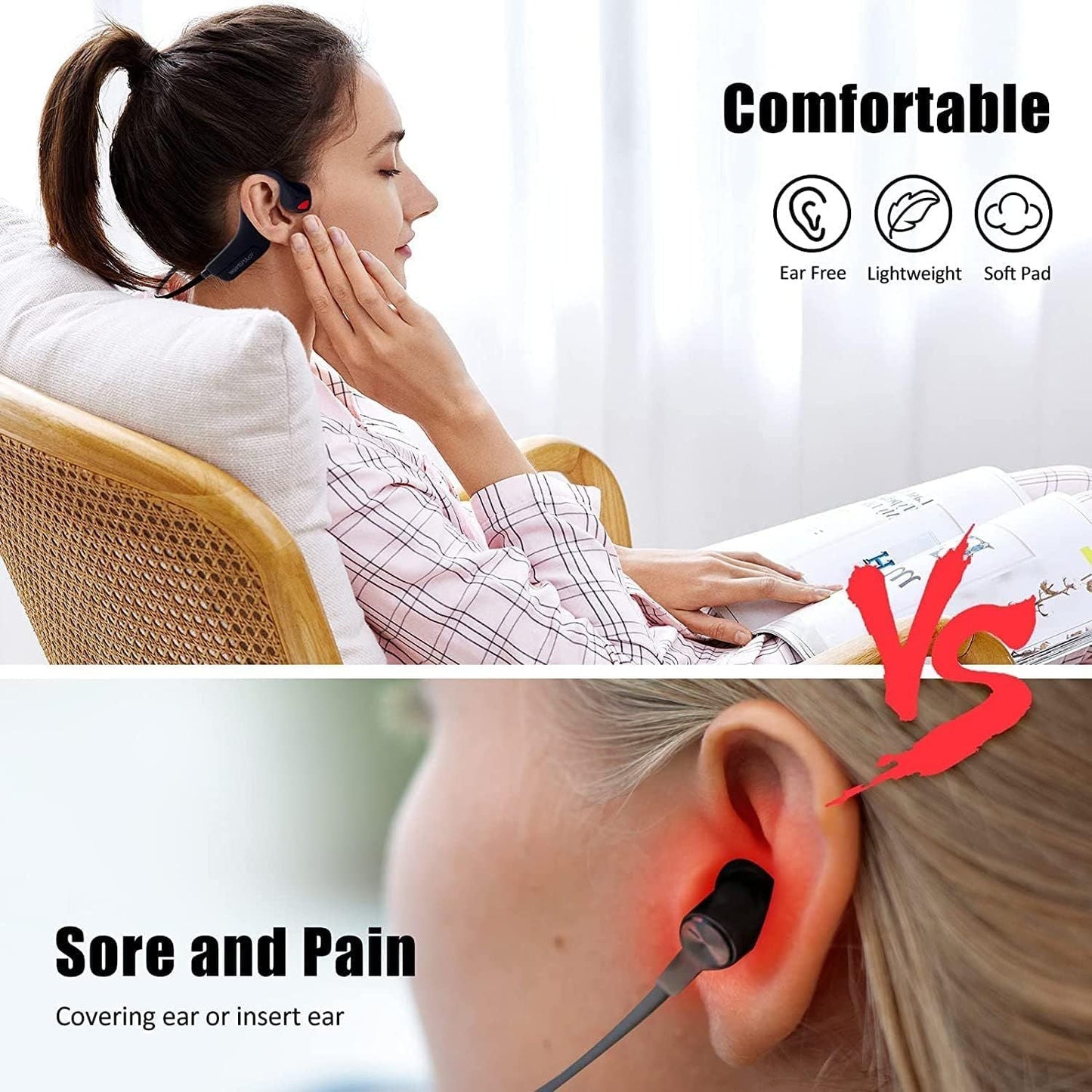 Sport Wireless Bone Conduction Earphones – Open - Ear Safety Design, IPX6 Sweatproof, 8 Hrs Call, US Dropship - Shellcreations