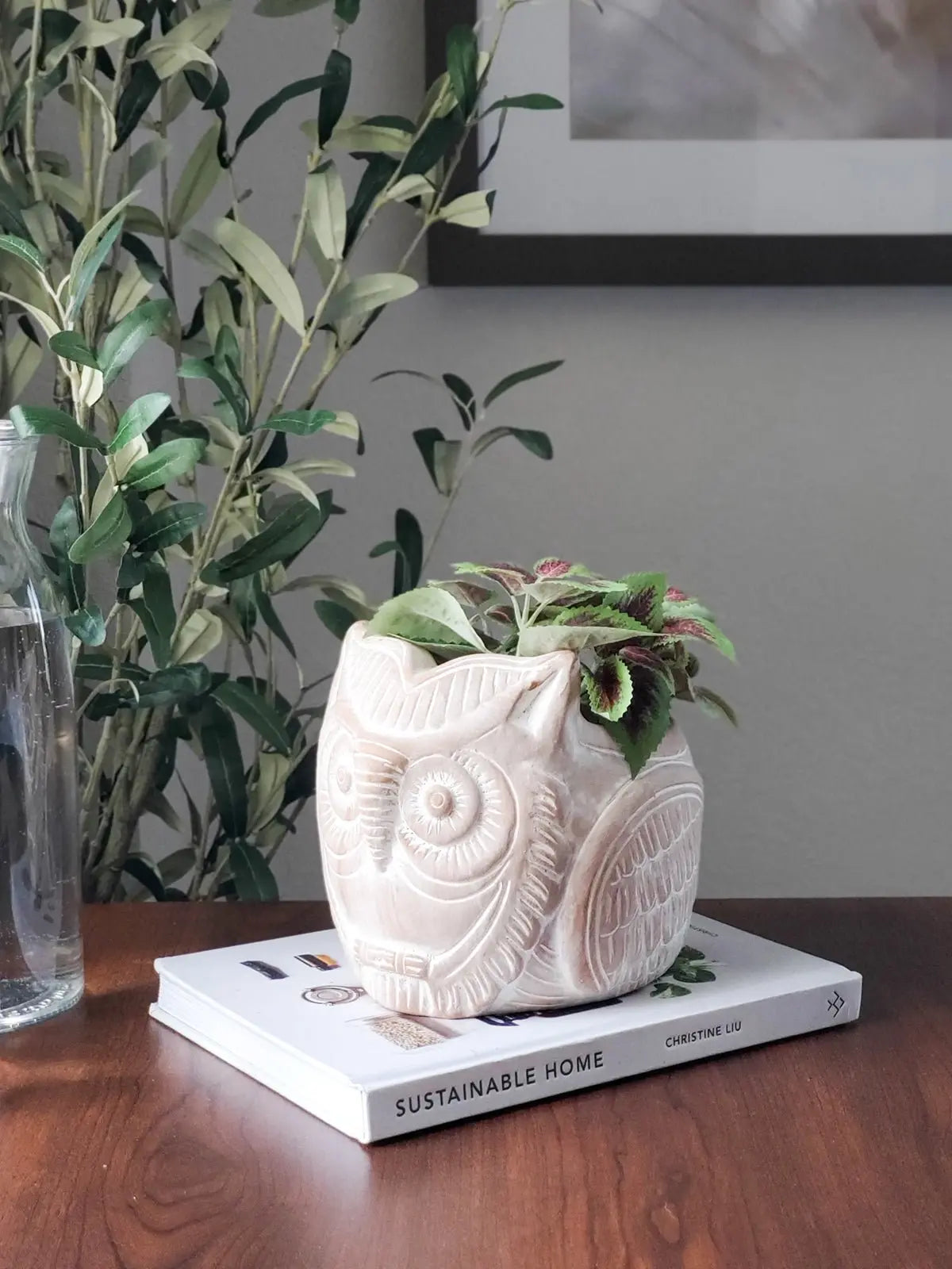 Terracotta Pot - Horned Owl - Shellcreations
