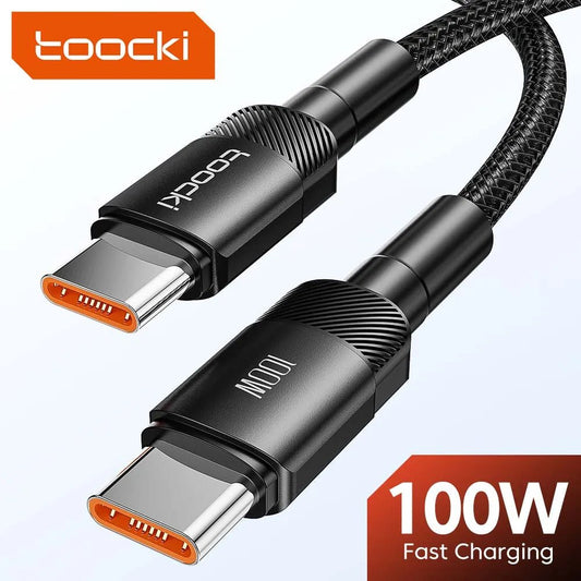 Toocki 100W Type C to USB C Cable PD 3.0 Quick Charge 4.0 Fast Charging Type C to Type C for iPhone 15 Macbook Samsung Xiaomi - Shellcreations