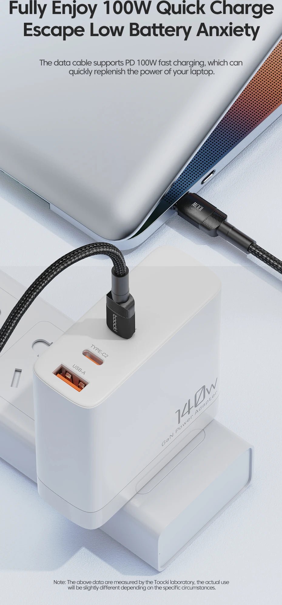 Toocki 100W Type C to USB C Cable PD 3.0 Quick Charge 4.0 Fast Charging Type C to Type C for iPhone 15 Macbook Samsung Xiaomi - Shellcreations