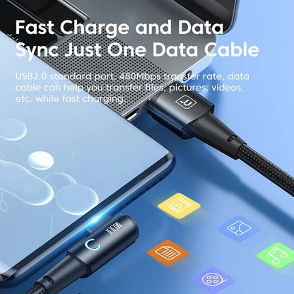 Toocki 6A USB C Cable 90 Degree For OPPO 100W Fast Charging Cord For Honor Huawei Oneplus Realme Charger Data Wire - Shellcreations