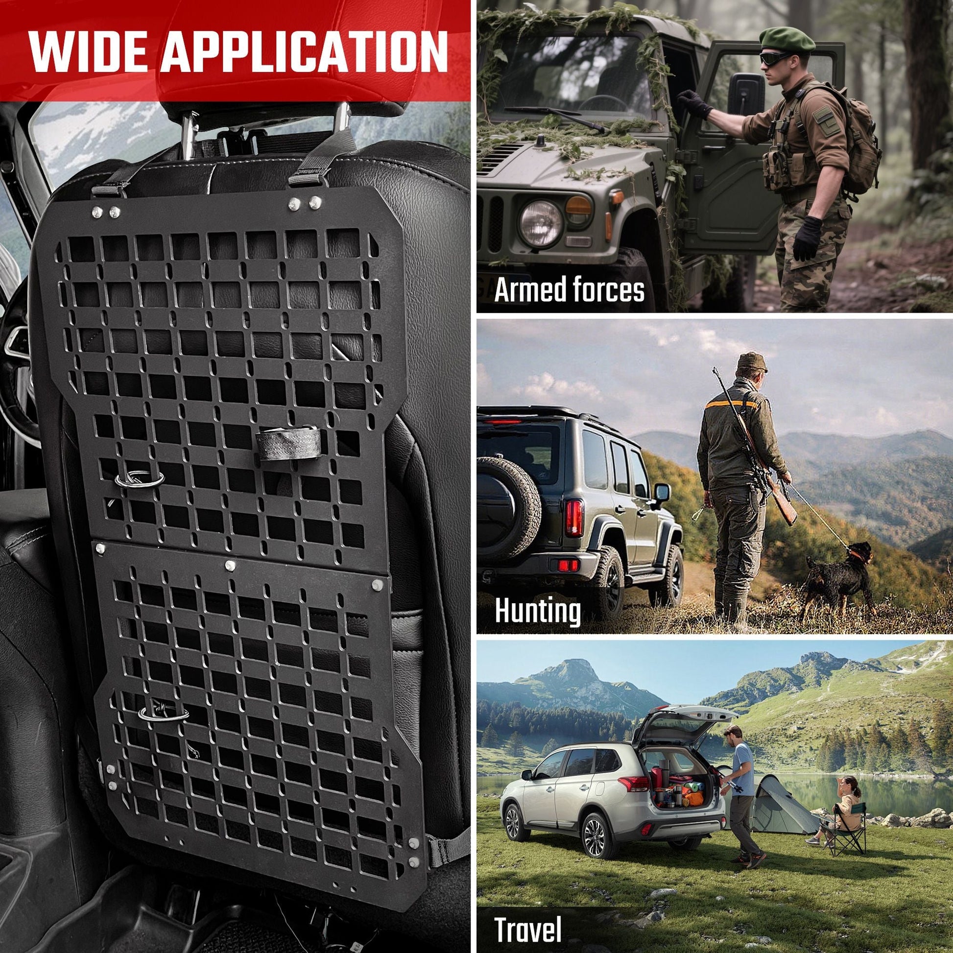 Universal Seat Back Molle Panel Organizer With Gun Holder Truck Mount Rack Tactical Seat Back Organizer - Shellcreations