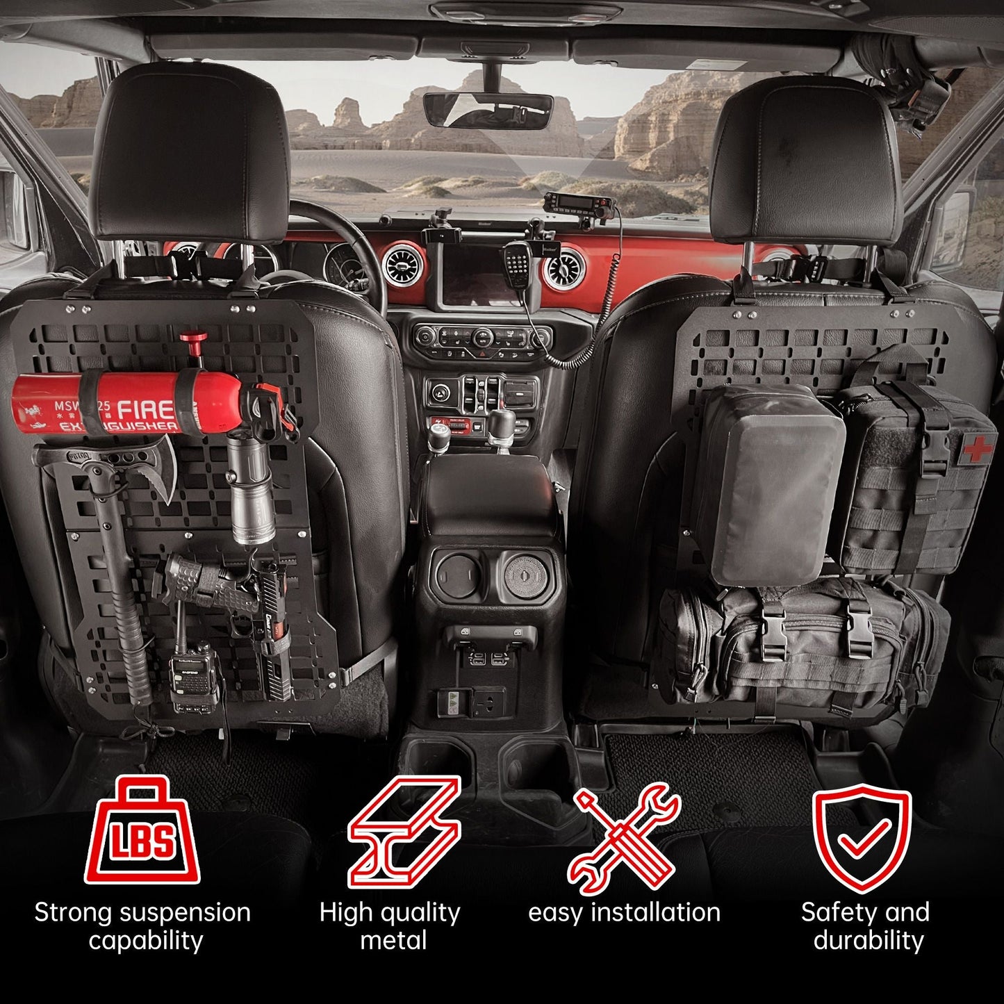 Universal Seat Back Molle Panel Organizer With Gun Holder Truck Mount Rack Tactical Seat Back Organizer - Shellcreations