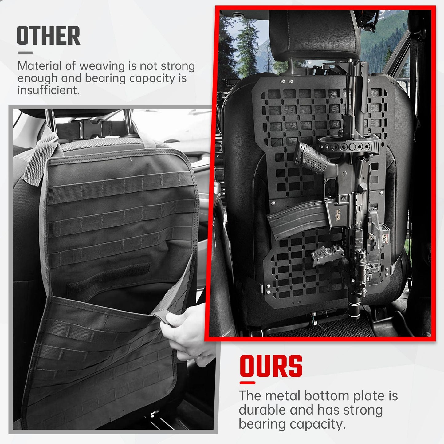 Universal Seat Back Molle Panel Organizer With Gun Holder Truck Mount Rack Tactical Seat Back Organizer - Shellcreations