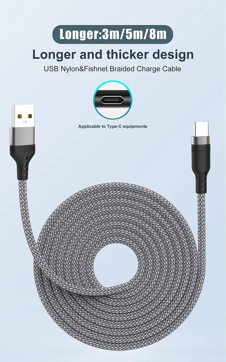 USB TYPE C Fast Charge Cable Android Micro USB line USB to LIGHTNING Extend Charging Cable for iPhone 14 Xiaomi OnePlus Samsung - Shellcreations