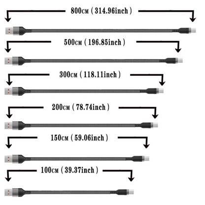 USB TYPE C Fast Charge Cable Android Micro USB line USB to LIGHTNING Extend Charging Cable for iPhone 14 Xiaomi OnePlus Samsung - Shellcreations
