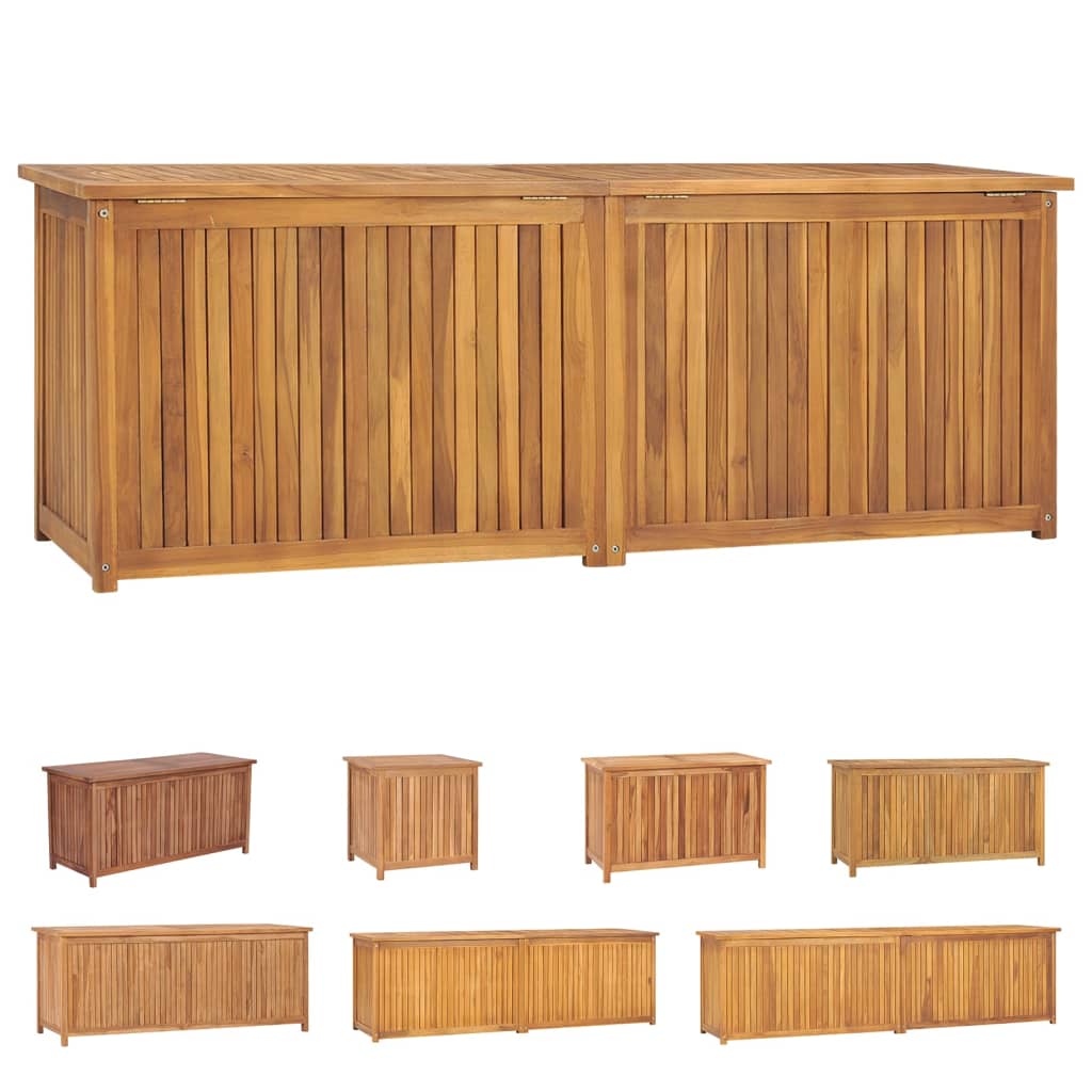 vidaXL Patio Storage Box Deck Box Garden Outdoor Cabinet Chest Solid Wood Teak-5